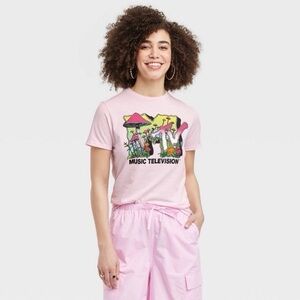 MTV | Pink Mushroom Graphic Tee
